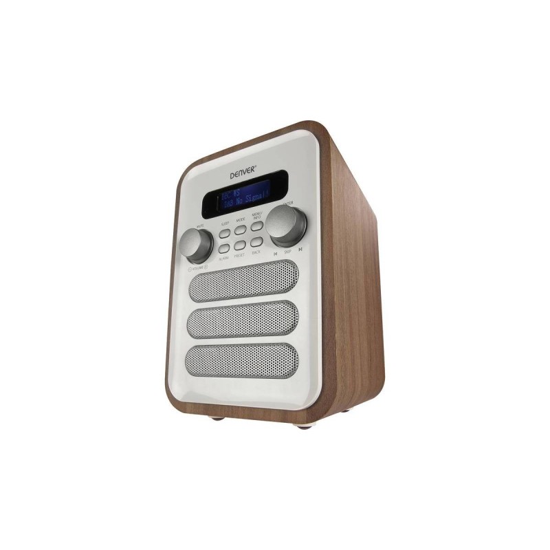 Denver DAB-48WHITE Personligt Digital Hvid, Træ